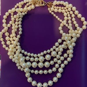 Multi strand pearl necklace